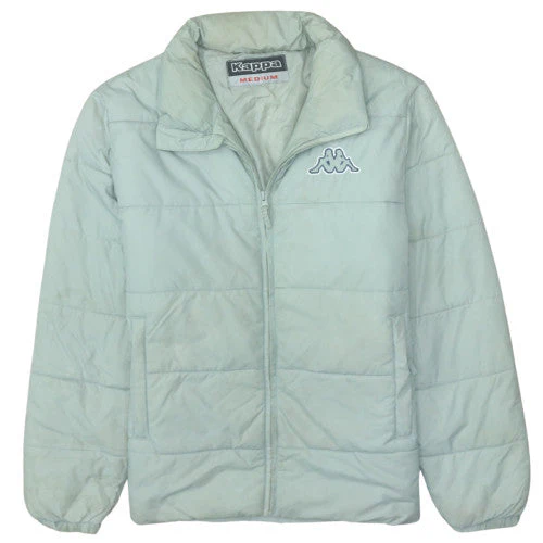 Kappa Men's Light Blue Puffer Jacket Medium Polyester Polyamide Warm Casual