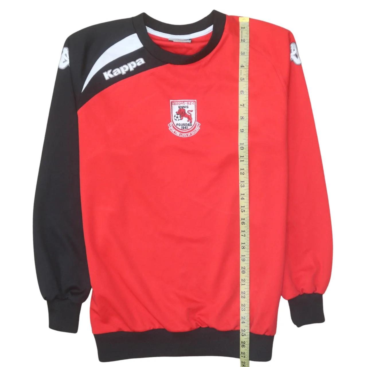Kappa Mens Red Black Crew Neck Football Sweatshirt Size M - Image 2