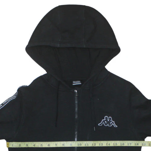 Kappa Womens Black Size 10 Full Zip Hoodie with Logo Trim - Image 3