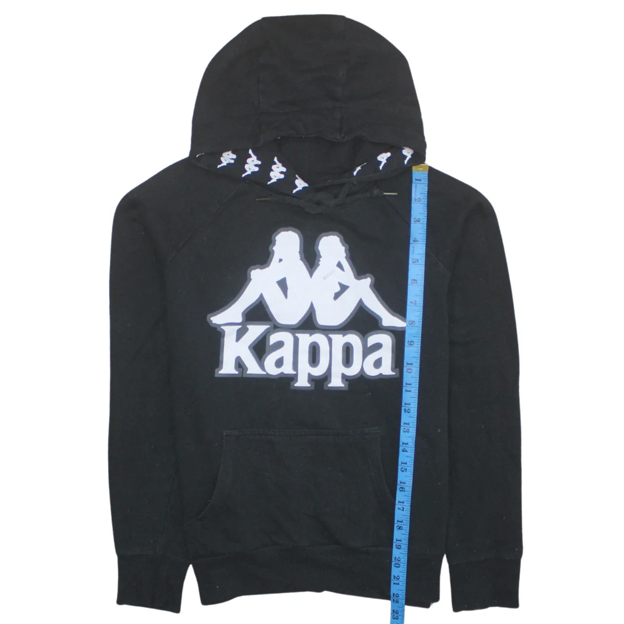 Kappa Womens Black Small Hoodie Pullover Cotton Blend Logo Sportswear - Image 3
