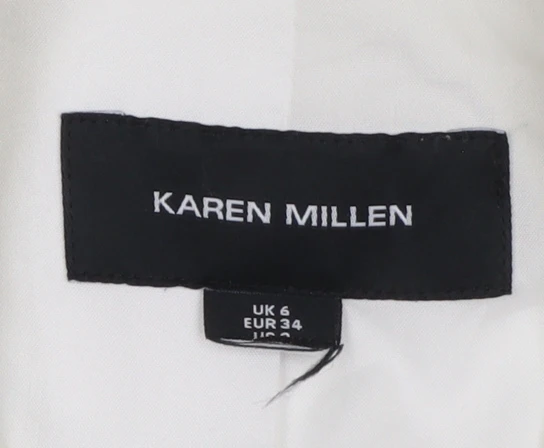Karen Millen Women's White Sleeveless Double-Breasted Suit Waistcoat UK 6 - Image 5