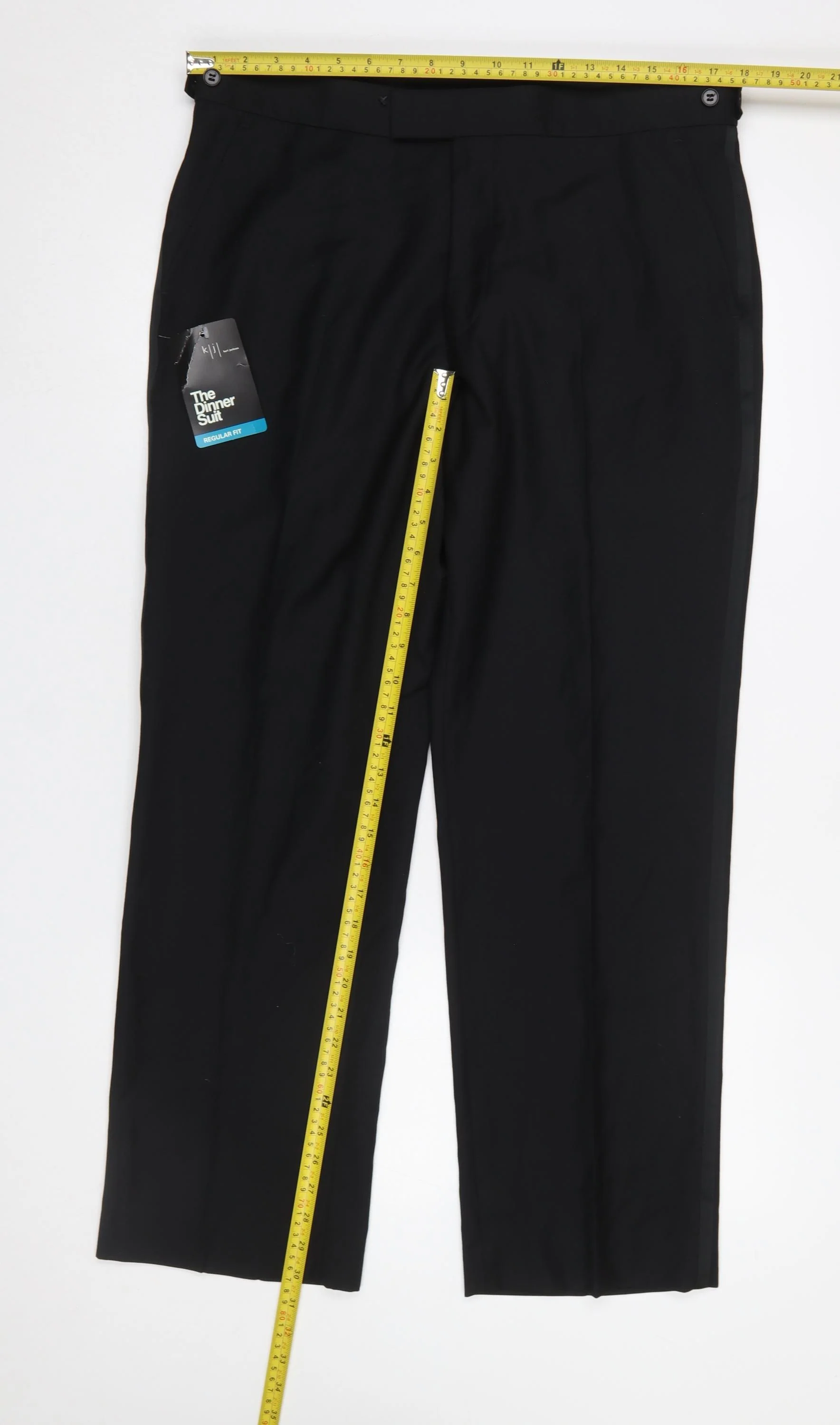 Karl Jackson Men's Black Regular Fit Formal Dress Trousers 36 Short - Image 2