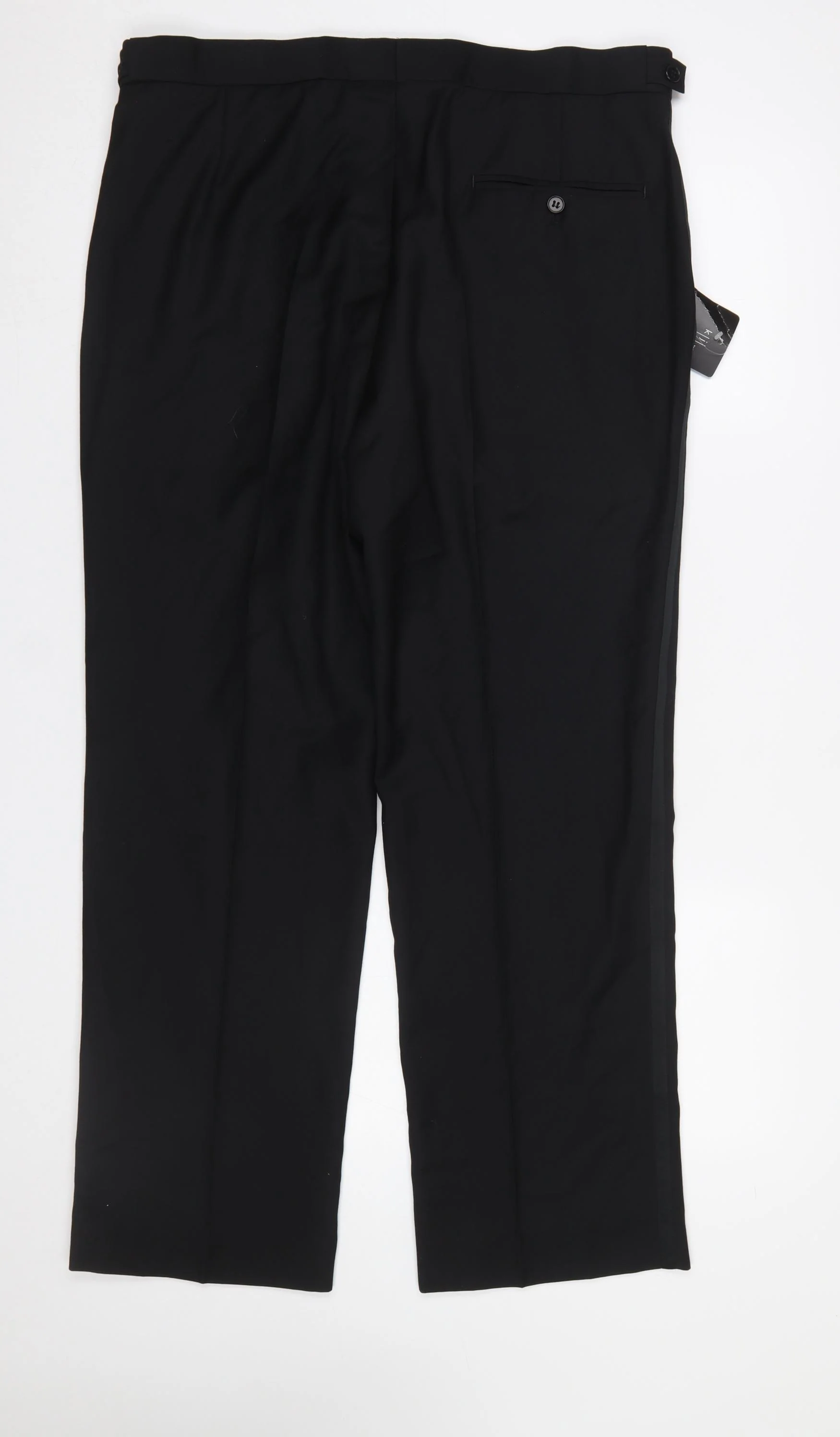 Karl Jackson Men's Black Regular Fit Formal Dress Trousers 36 Short - Image 3