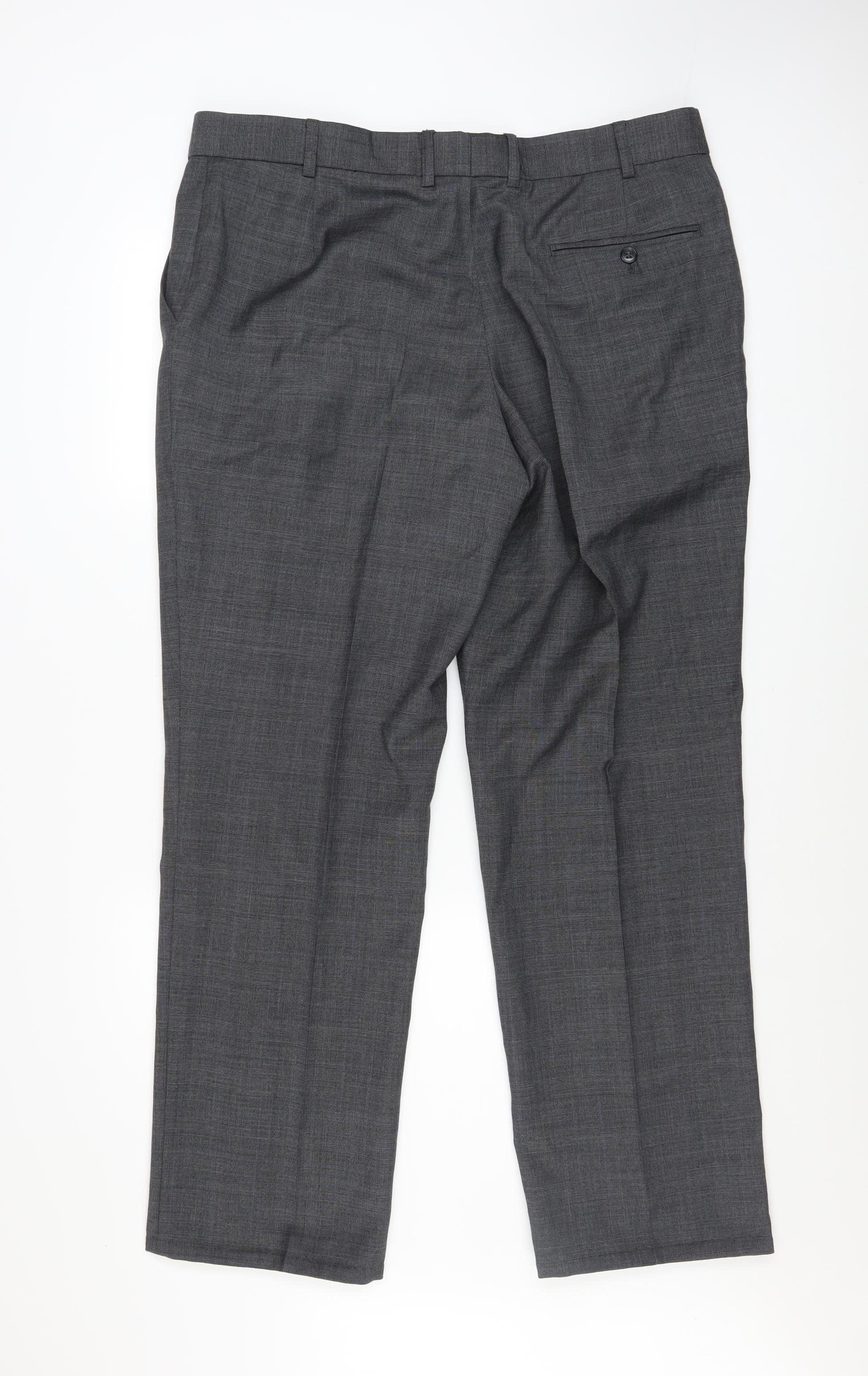 Karl Jackson Men's Grey Wool Regular Fit Dress Trousers 38in Waist - Image 3