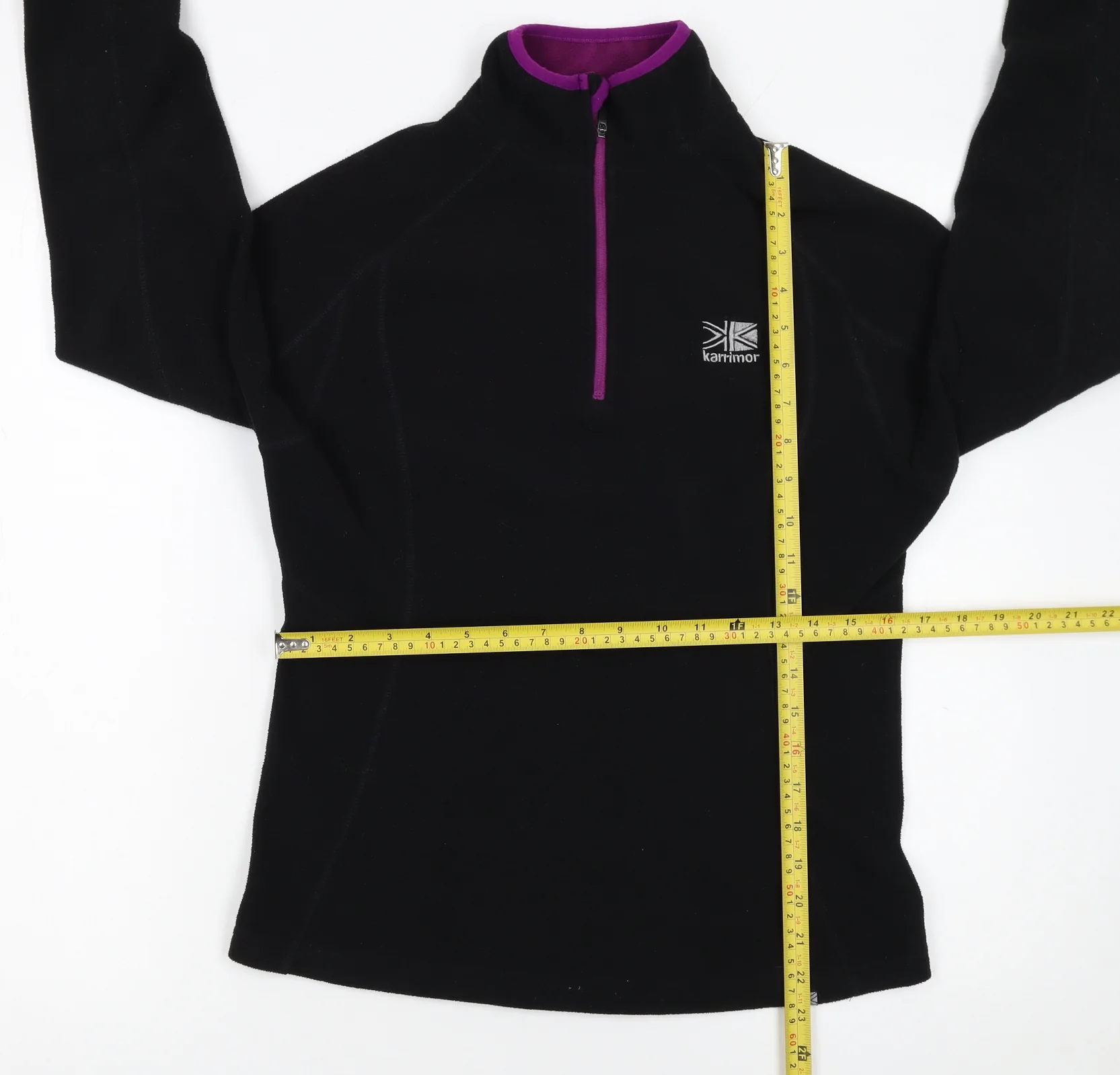 Karrimor Women Black Fleece 1/4 Zip Pullover Sweatshirt Size 10 - Image 2