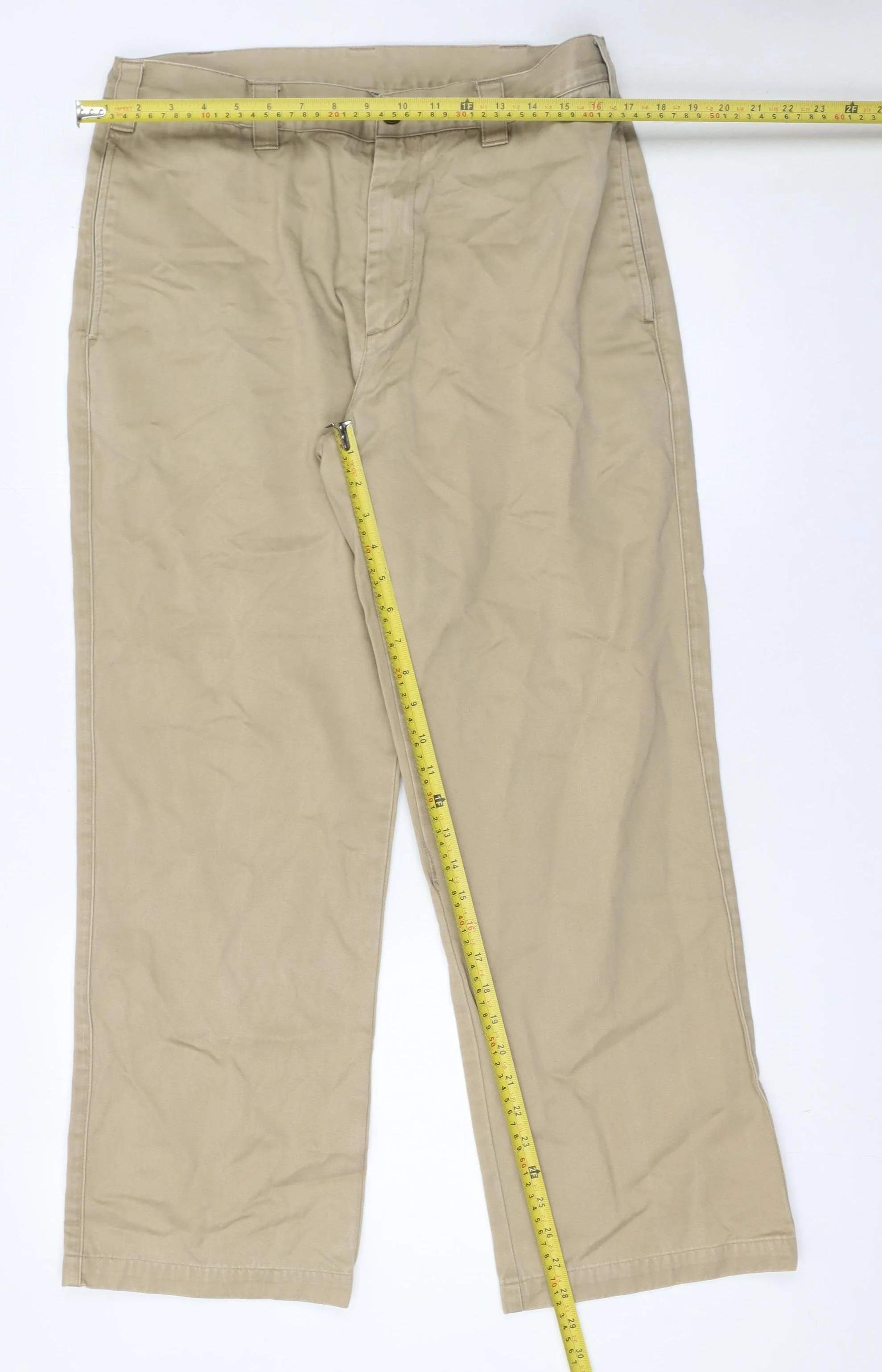 Kartel Men's Beige Chino Trousers 34R Regular Cotton Casual Pants - Image 2
