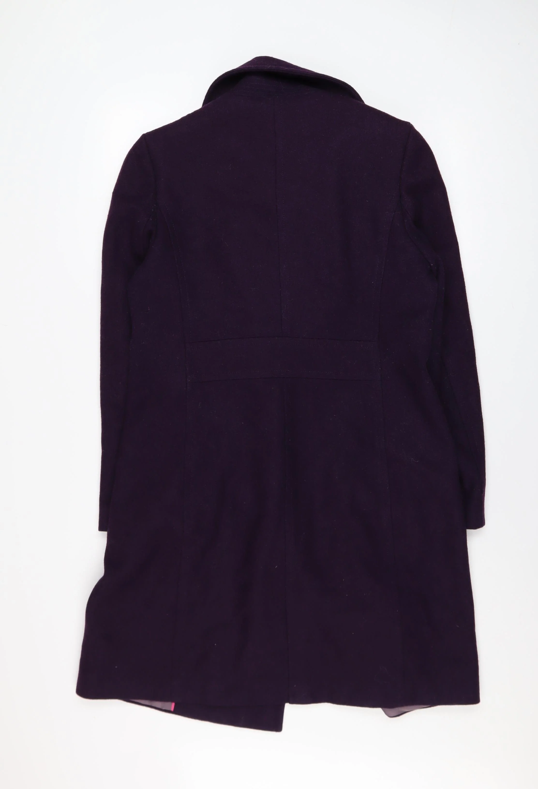 Kenneth Cole Women's Purple Wool Blend Pea Coat Size 12 - Image 3