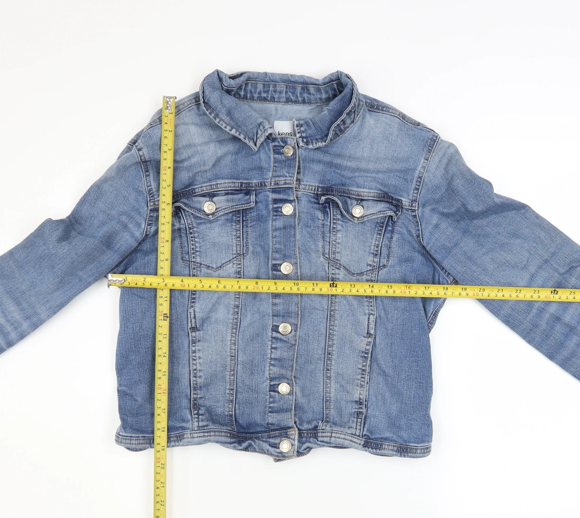 Kensie Jeans Women's Blue Denim Button Jacket Size L Casual Classic - Image 2