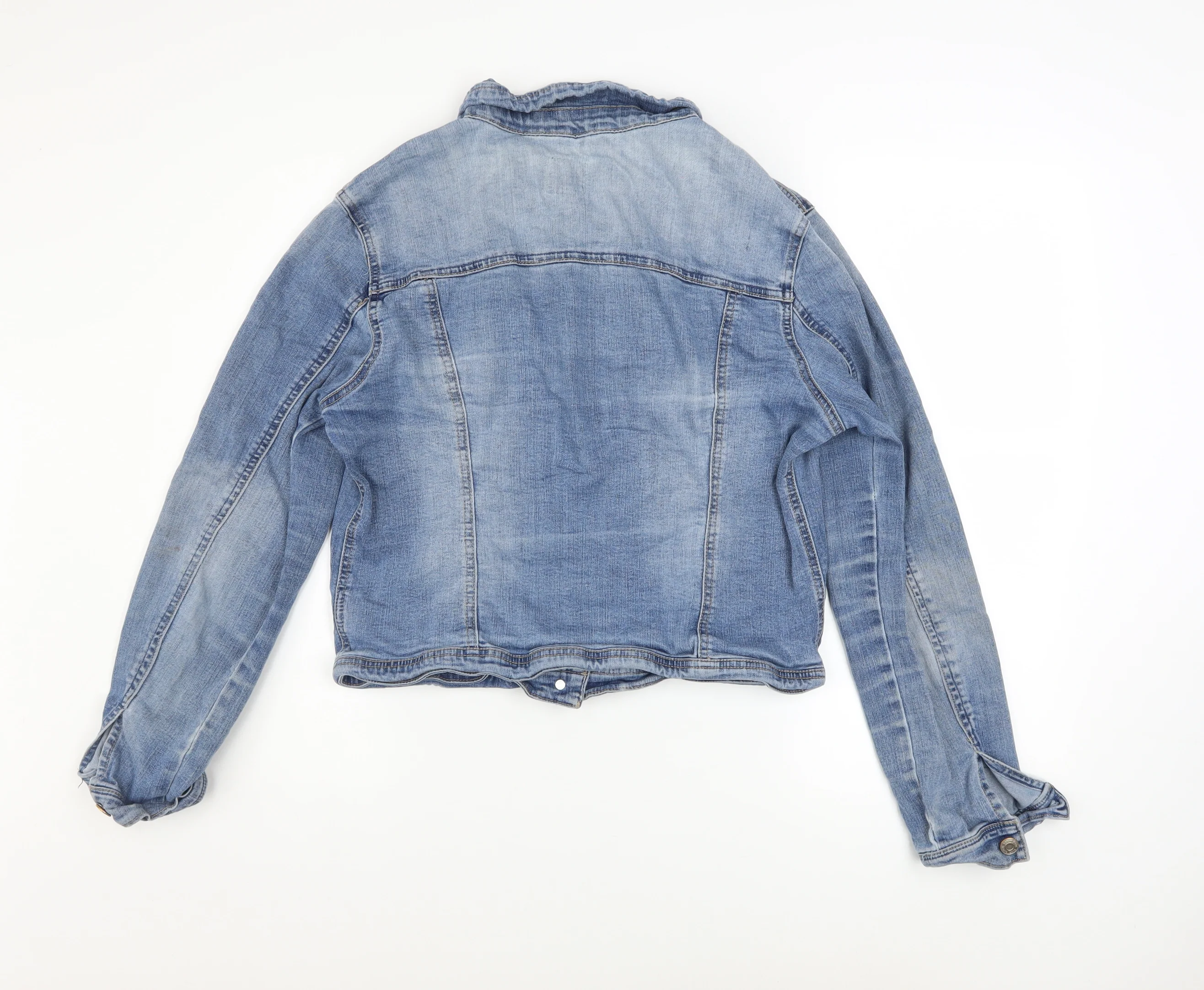 Kensie Jeans Women's Blue Denim Button Jacket Size L Casual Classic - Image 3