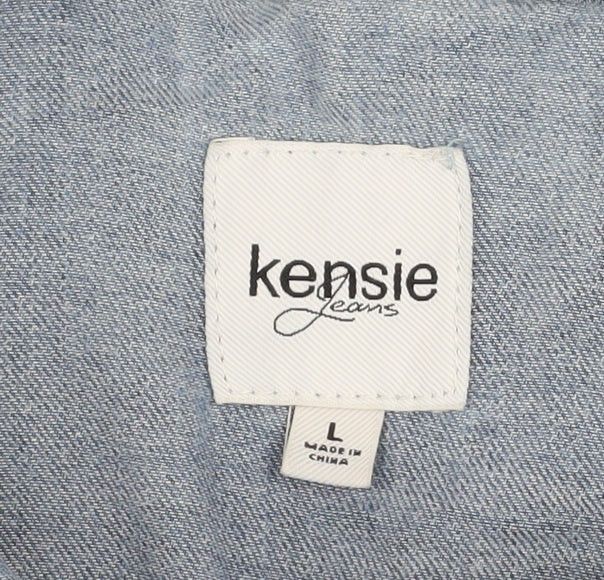 Kensie Jeans Women's Blue Denim Button Jacket Size L Casual Classic - Image 4