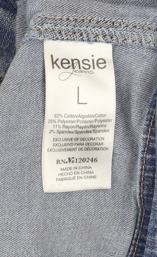 Kensie Jeans Women's Blue Denim Button Jacket Size L Casual Classic - Image 5