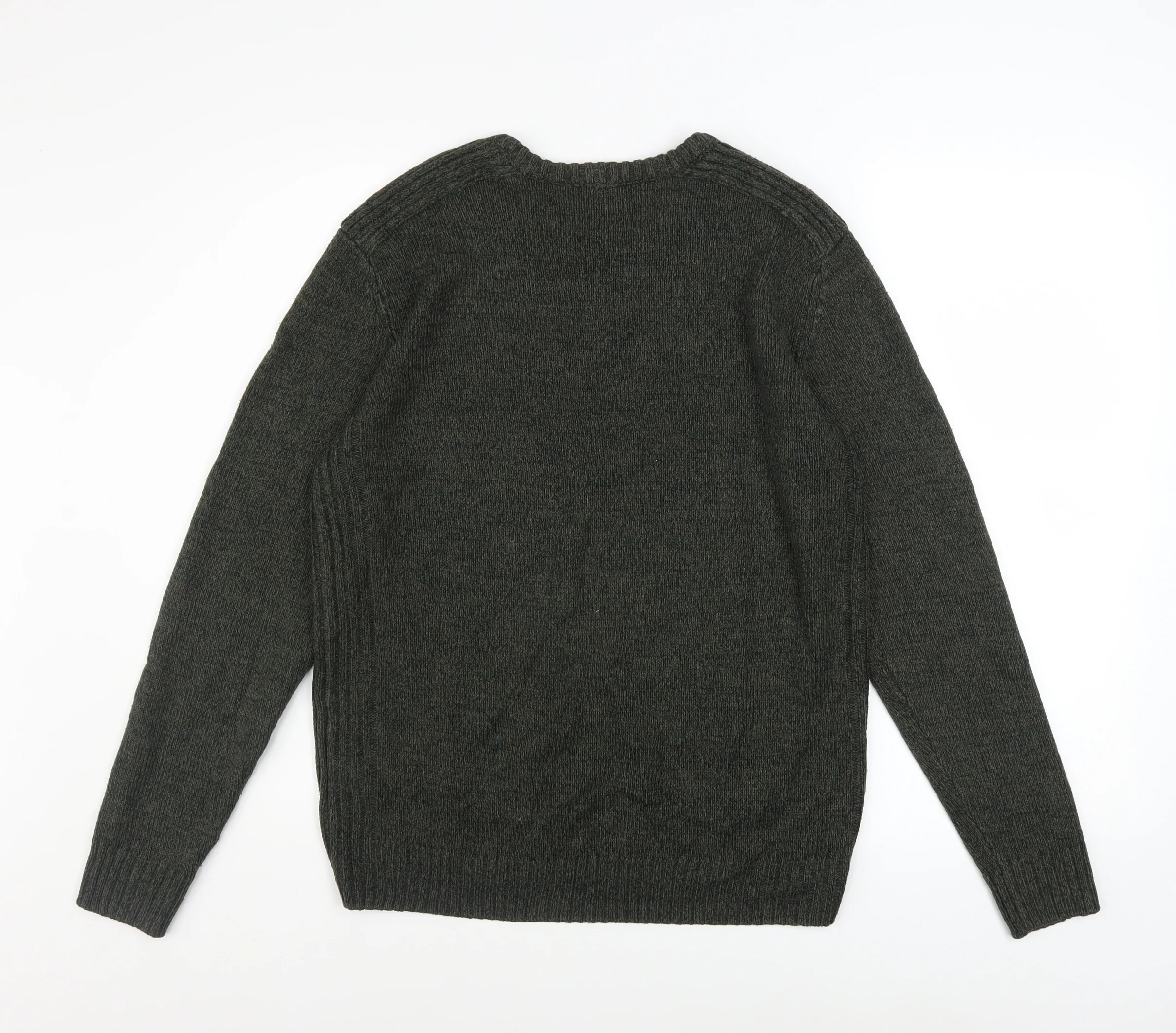 Kensington Eastside Men's Green L Crew Neck Acrylic Knit Jumper - Image 3