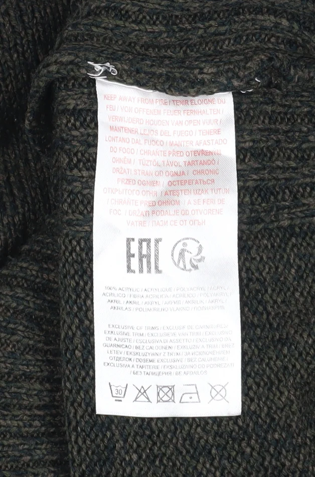 Kensington Eastside Men's Green L Crew Neck Acrylic Knit Jumper - Image 4