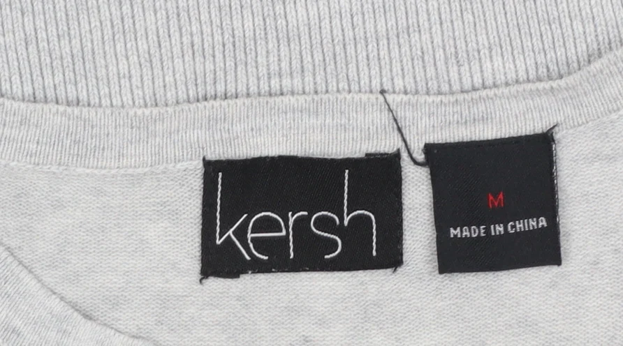 Kersh Women's Grey V-Neck Button Cardigan Knit M - Image 4