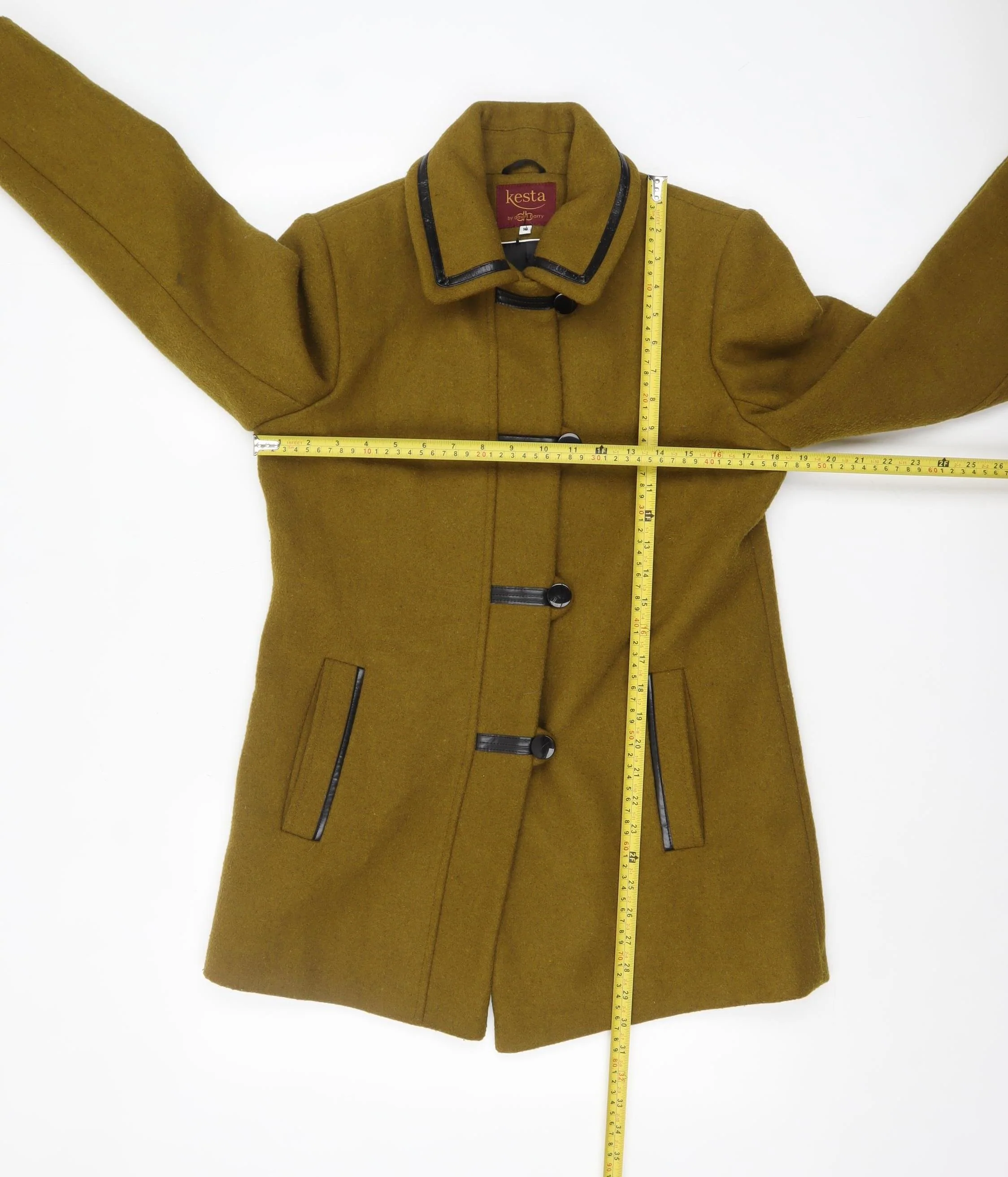 Kesta by David Barry Women’s Brown Wool Blend Mid-Length Coat Size 10 - Image 2