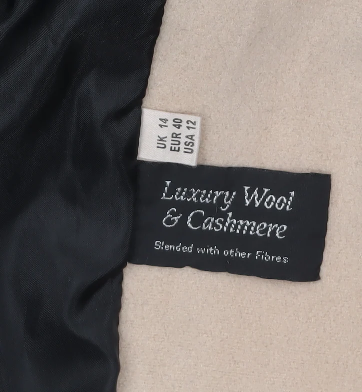Kesta London Women's Black Wool Cashmere Overcoat Size 14 - Image 5