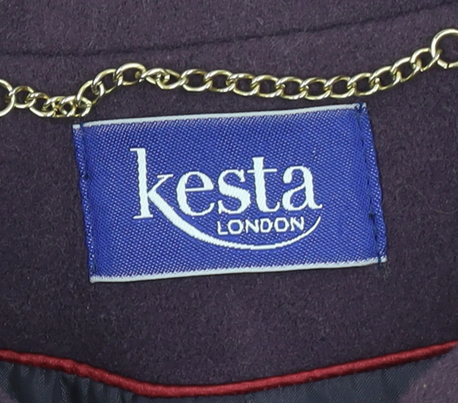 Kesta London Womens Purple Wool Cashmere Mid-Length Coat UK 16 - Image 4