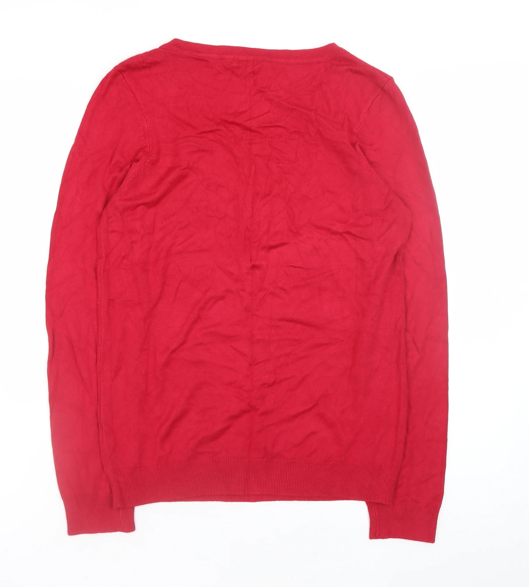 Kettlewell Men's Red V-Neck Slim Fit Pullover Jumper Size M - Image 3