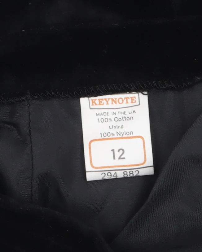 Keynote Women's Black Velvet Knee Length Pencil Skirt Size 12 - Image 4