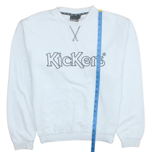 Kickers Men's White Logo Crew Neck Pullover Sweatshirt M - Image 3