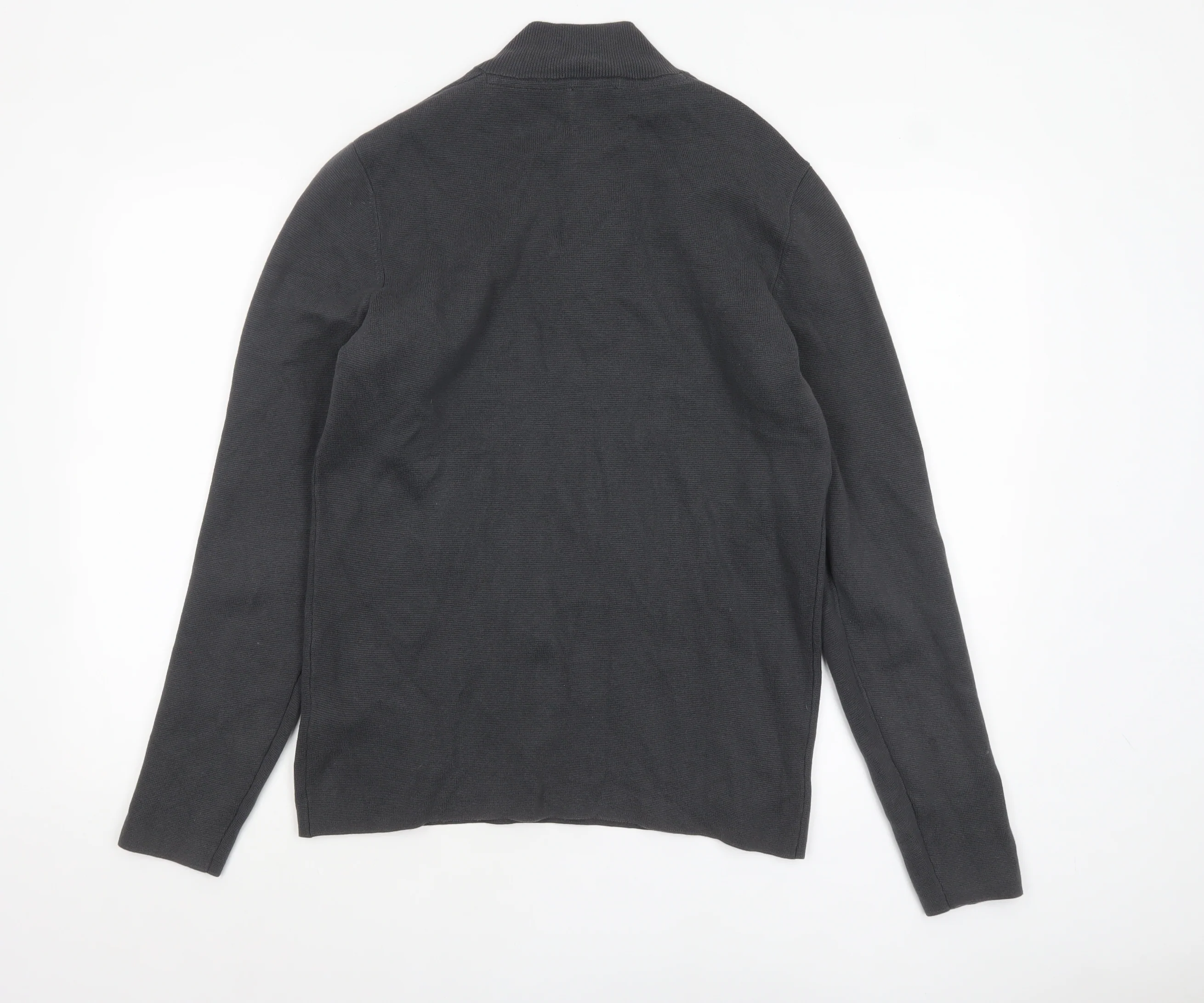 Kin Men's Black Cotton 1/2 Zip High Neck Jumper Size M - Image 3