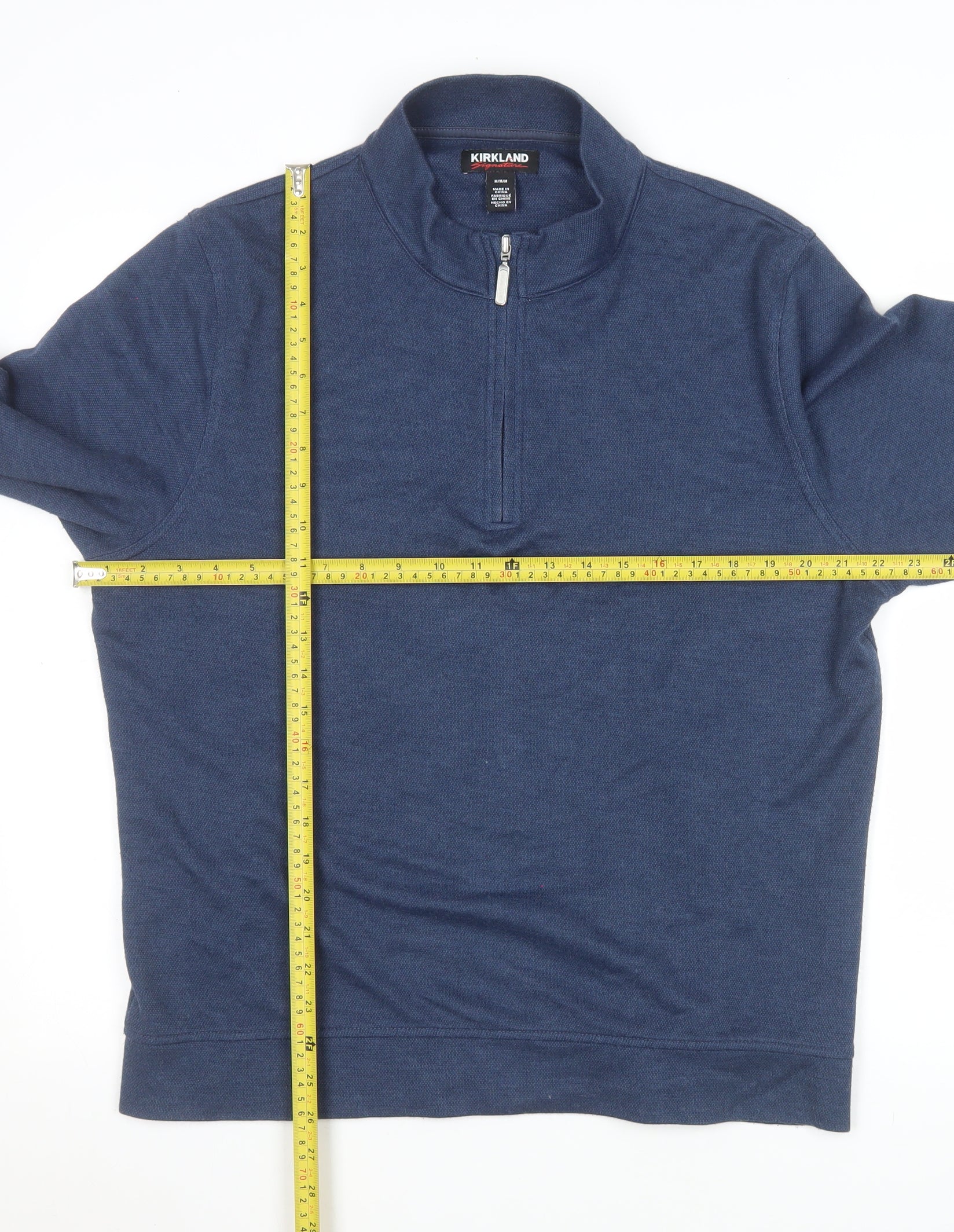 Kirkland Signature Men's Blue 1/4 Zip Pullover Sweatshirt Size M - Image 2