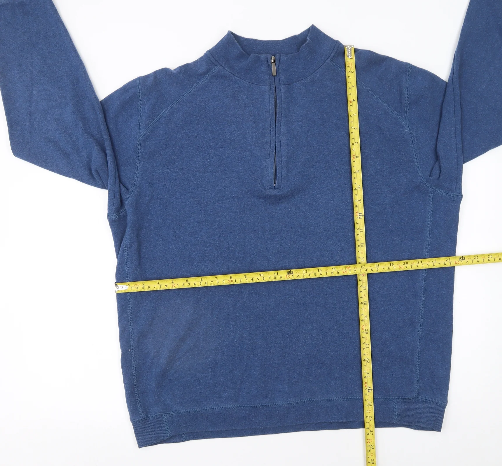 Kirkland Signature Men's Blue XL Cotton 1/2 Zip Sweatshirt - Image 2