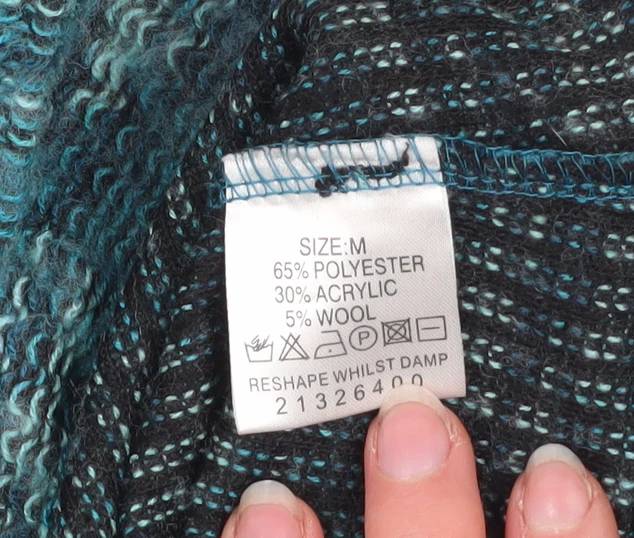 Klass Collection Women’s Blue Cowl Neck Knit 3/4 Sleeve Jumper Size M - Image 5