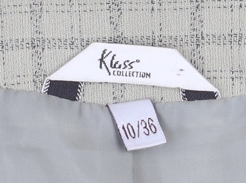 Klass Collection Women's Beige Check Short Sleeve Blazer Size 10 - Image 4