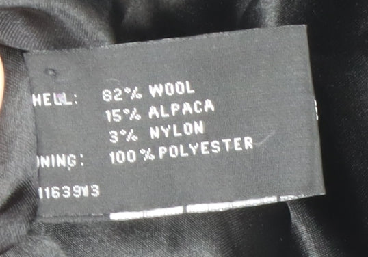 Klass Collection Women's Black Wool Alpaca Long Overcoat Size 14 - Image 6