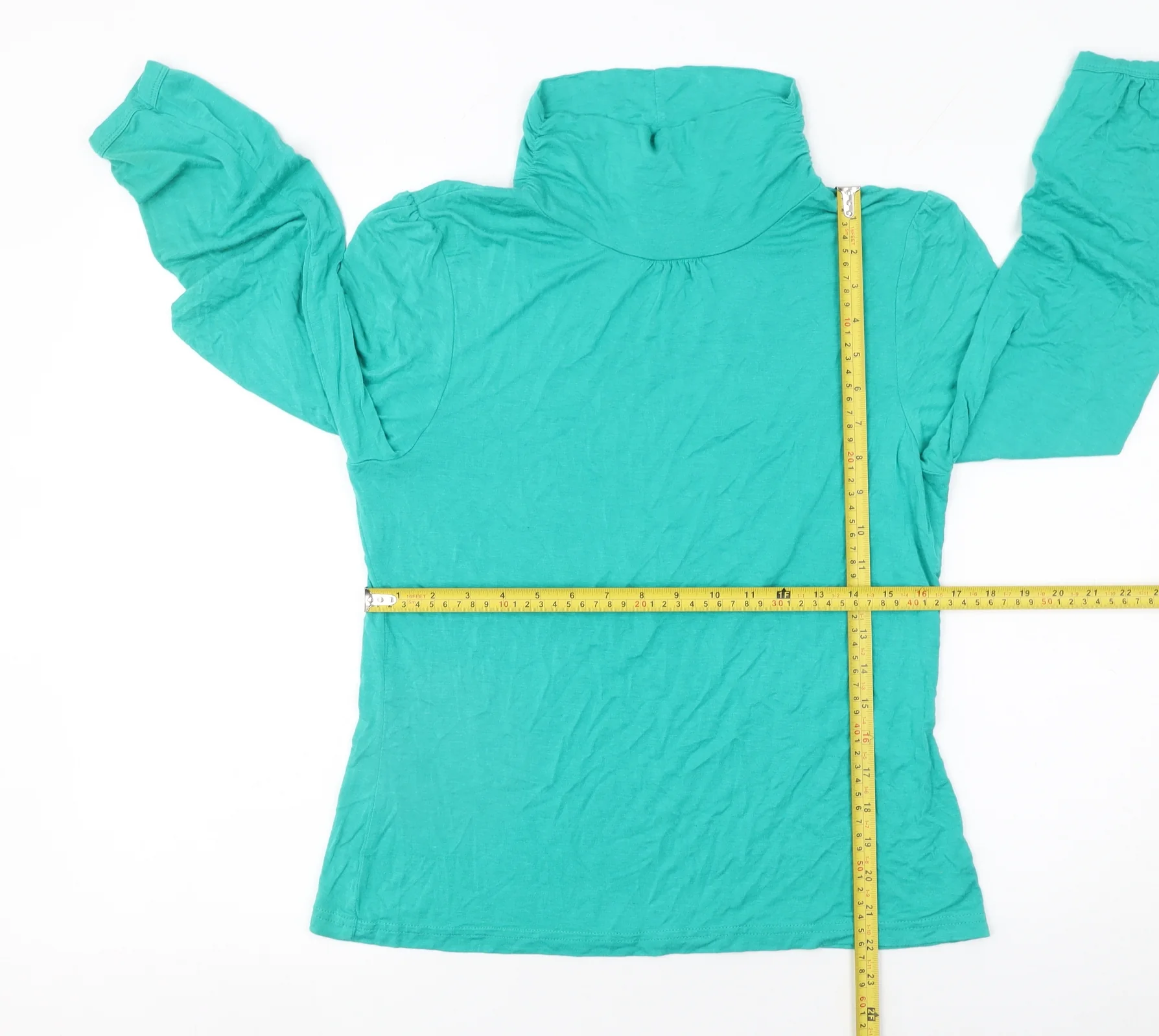 Klass Collection Womens Green Roll Neck Long Sleeve Jersey Top M - Image 2