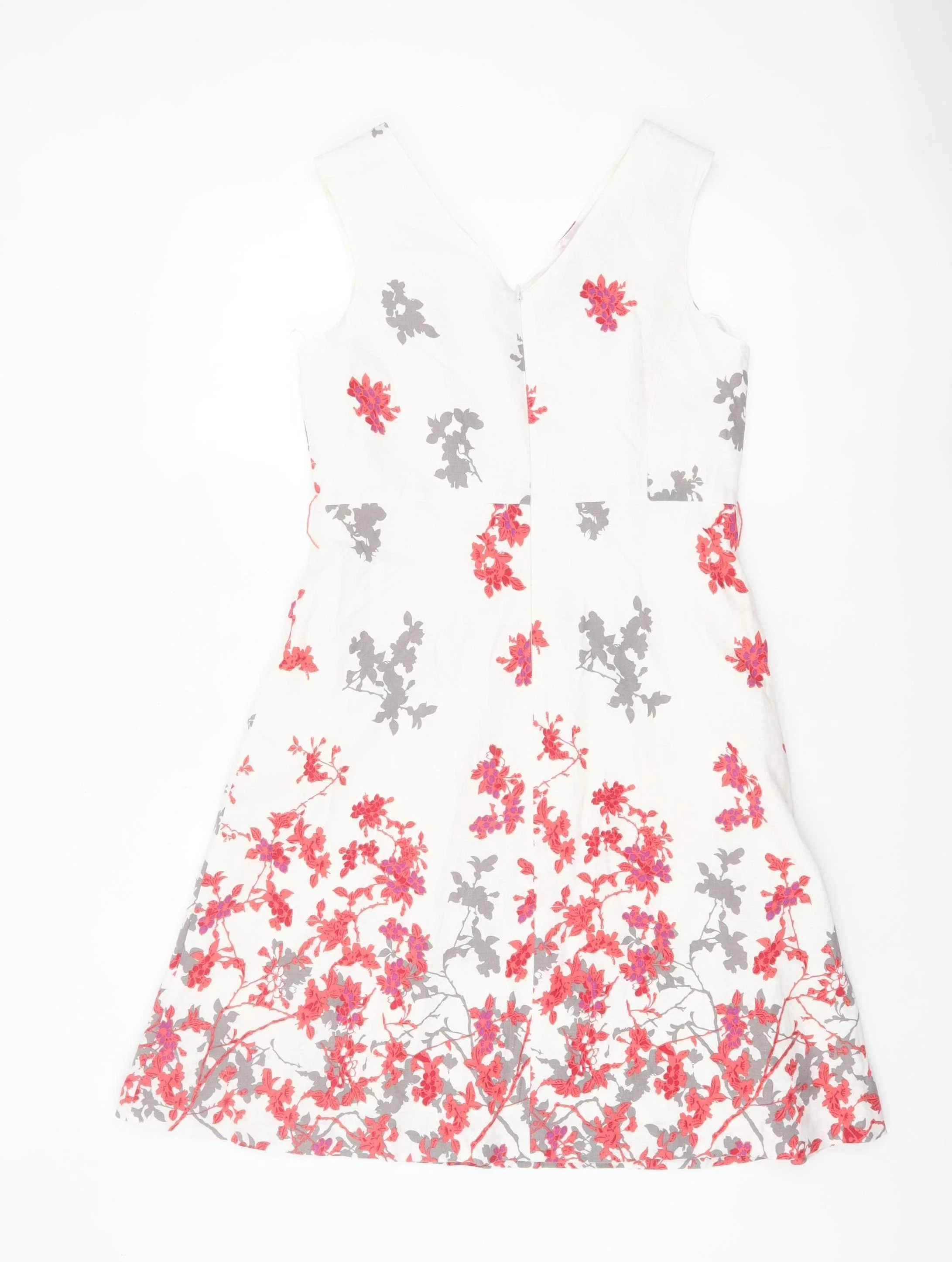 Klass Collection Women's Ivory Floral A-Line Dress Size 12 - Image 3