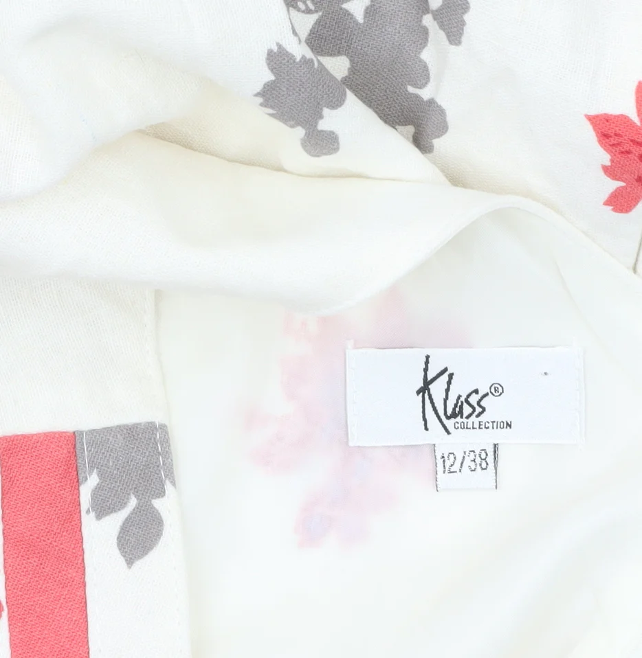 Klass Collection Women's Ivory Floral A-Line Dress Size 12 - Image 4