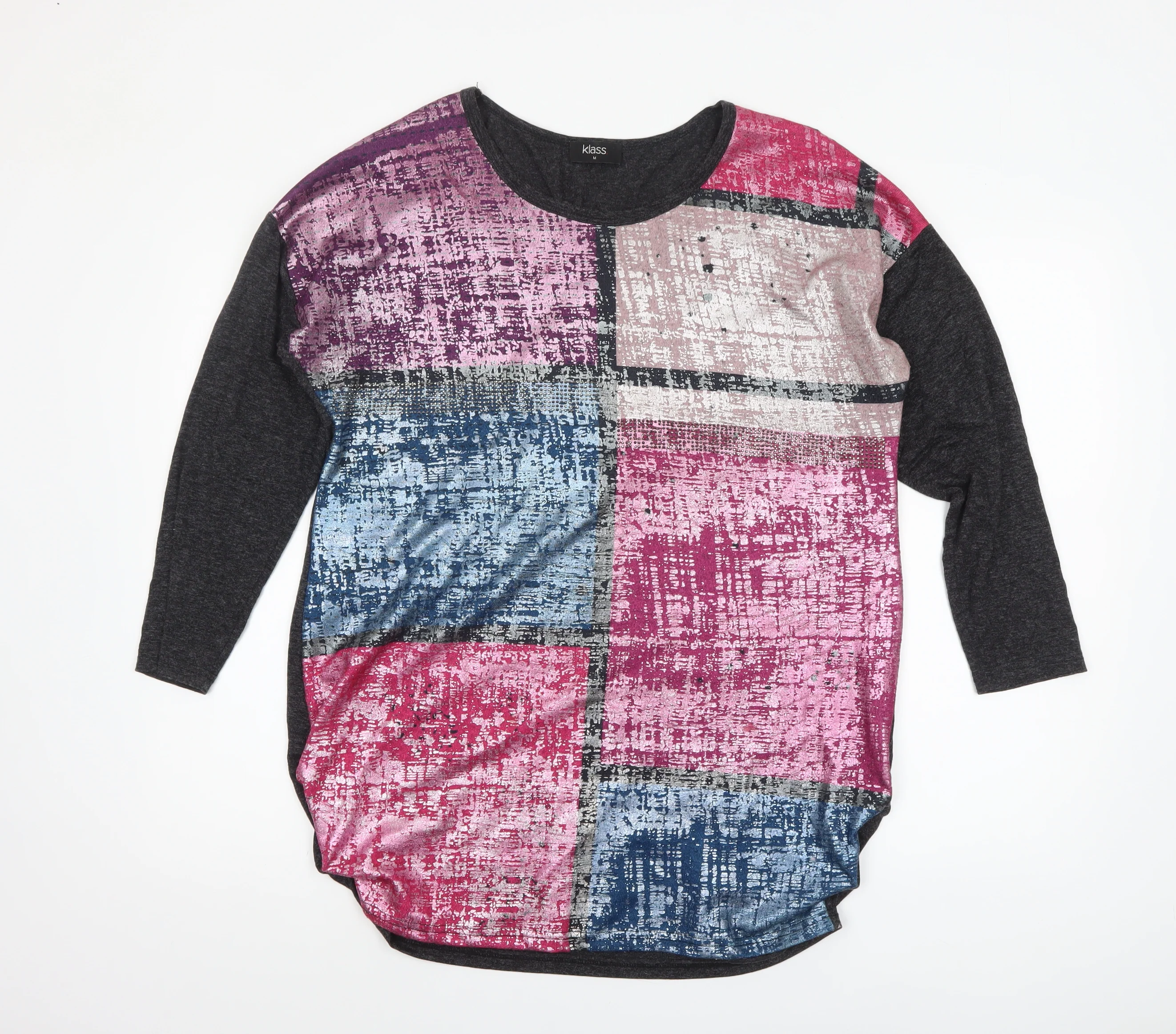 Klass Women’s Multicoloured Tunic Top M 3/4 Sleeve Round Neck