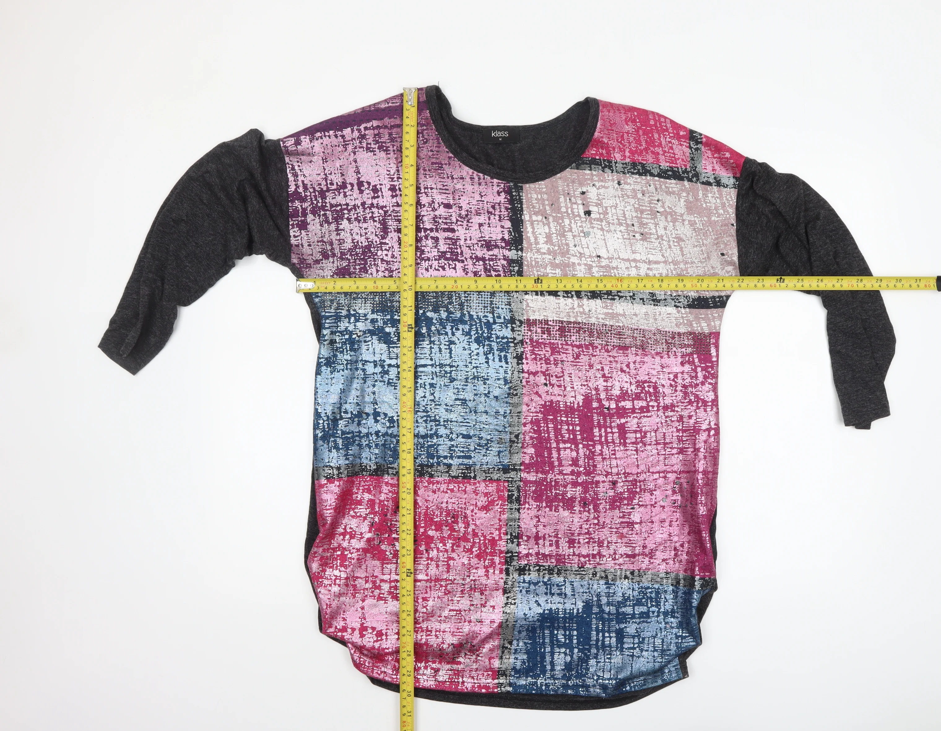 Klass Women’s Multicoloured Tunic Top M 3/4 Sleeve Round Neck - Image 3