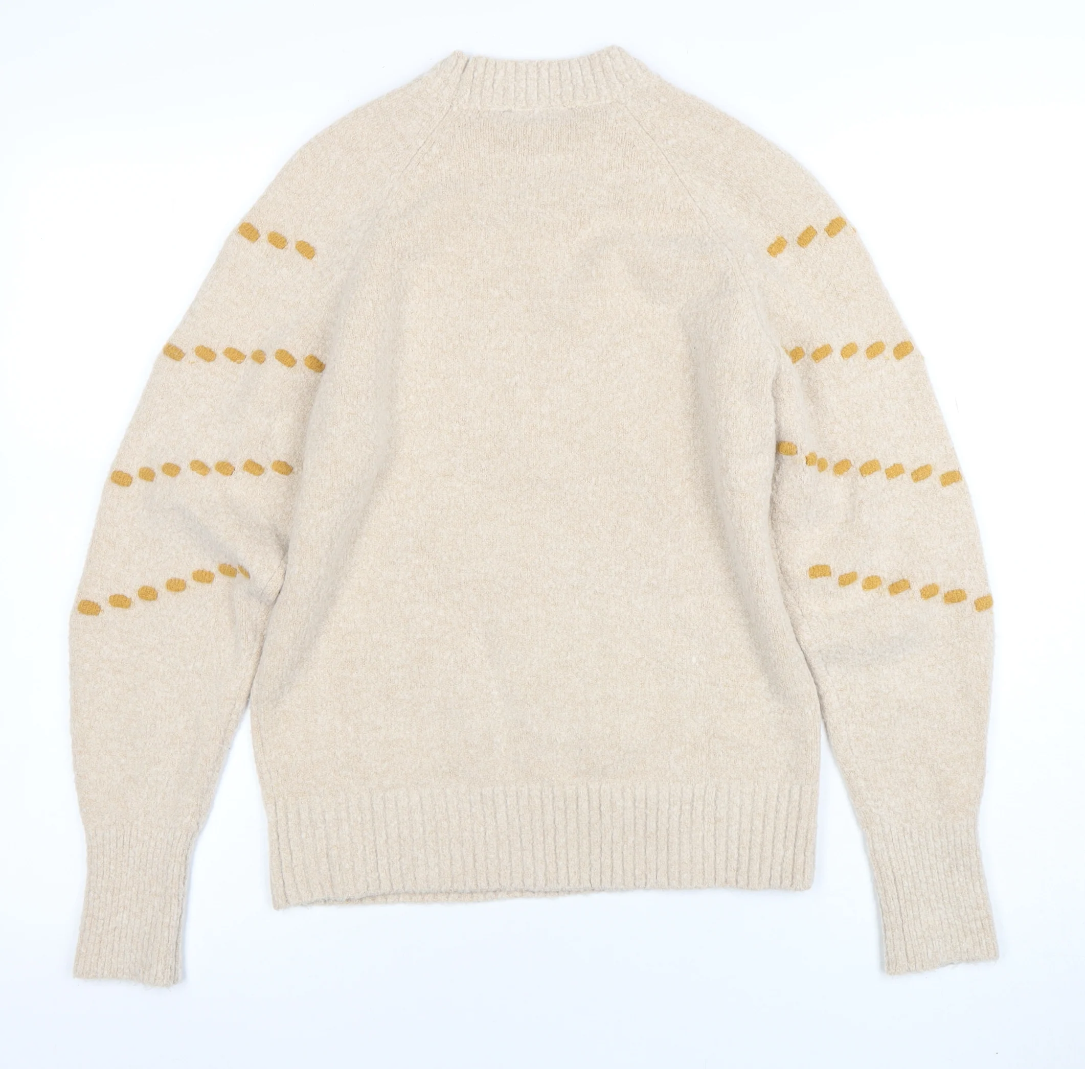 Klass Womens Beige Geometric Knit Pullover Jumper M - Image 3