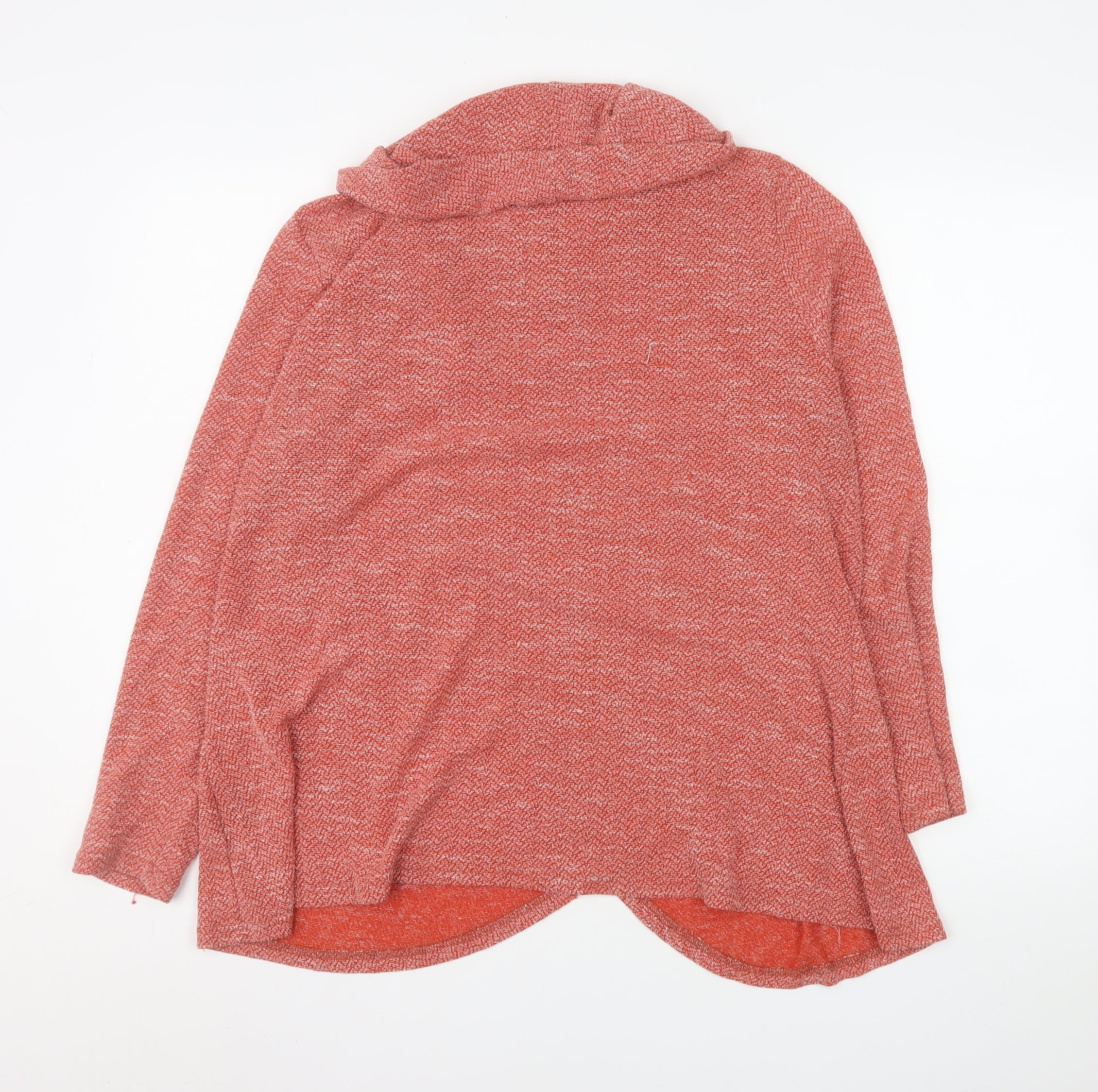 Klass Womens Red Knit Wrap Blouse 2XL Cowl Neck Long Sleeve Top - Image 3
