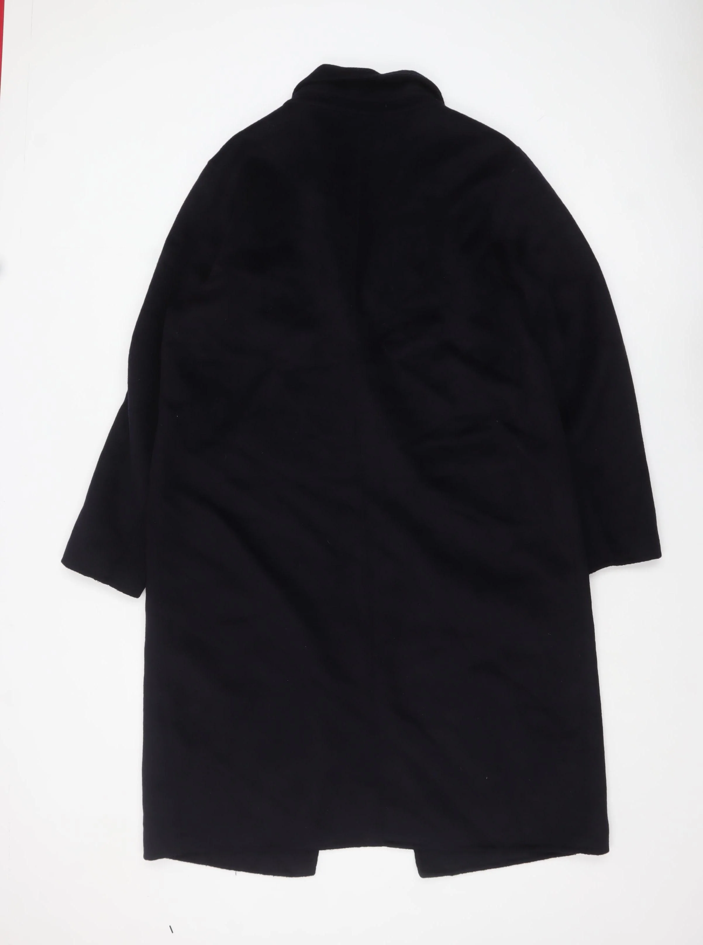 KLEY Women's Black Long Wool Blend Overcoat Size L - Image 3
