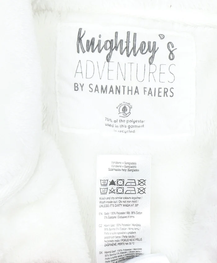 Knightley’s Adventures Girls Grey Hooded Giraffe Print Fleece Robe 7-8 Years - Image 5