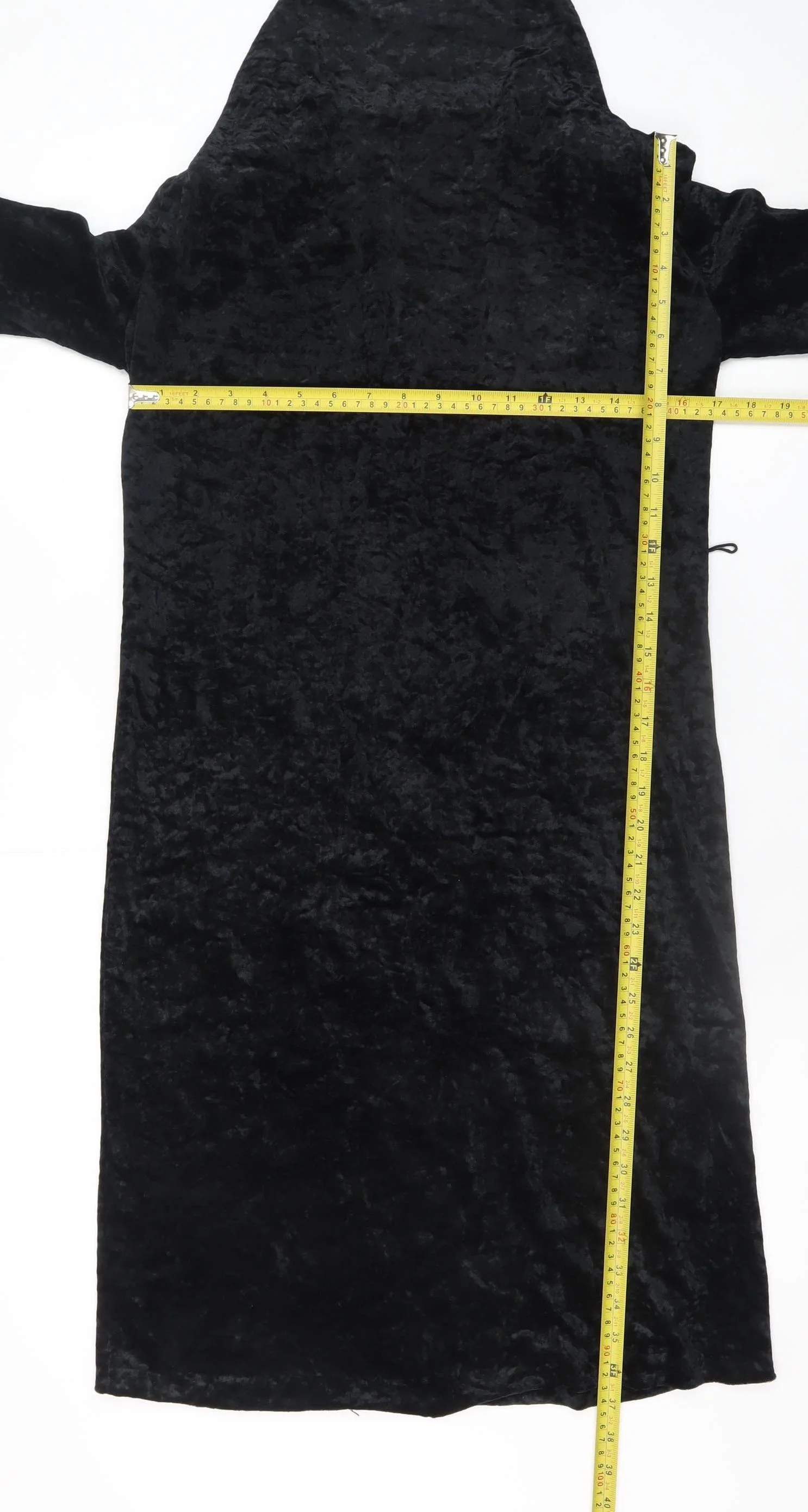 Kriess Women’s Black Velvet High Neck Long Sleeve Midi Shift Dress Size 12 - Image 2