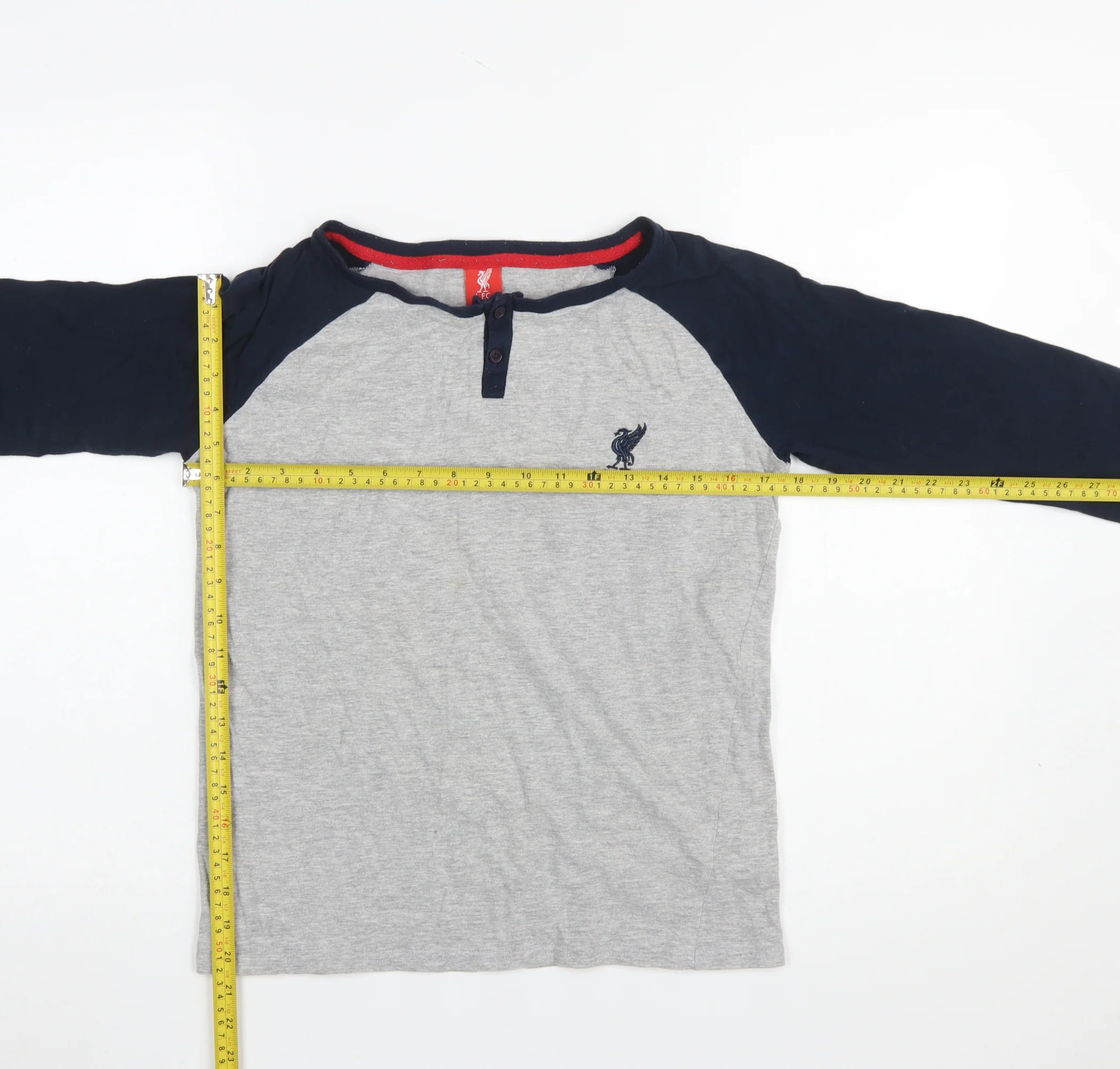 L.F.C. Boys Grey & Black Long Sleeve Henley Pyjama Top 11-12 Years - Image 2