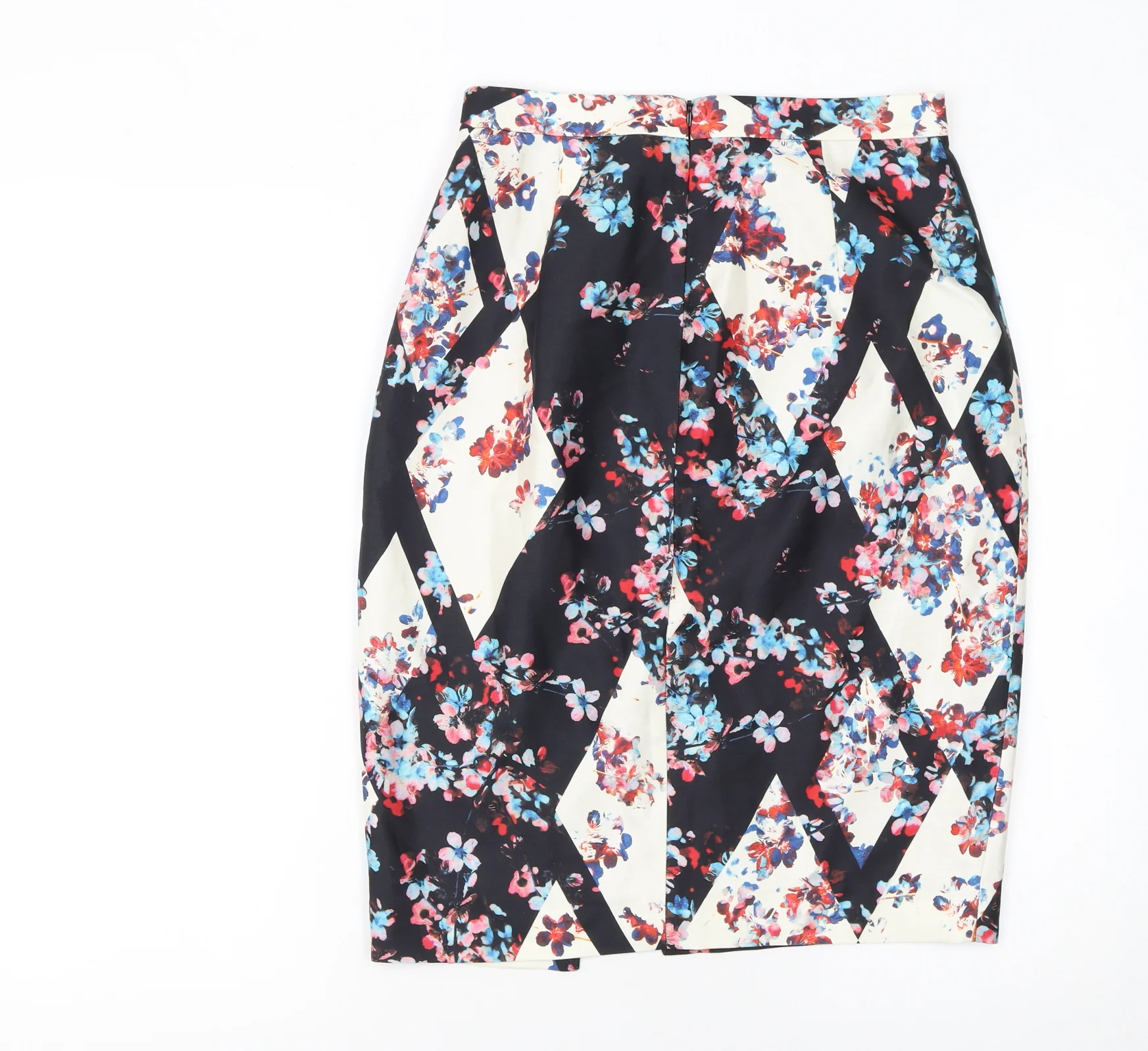 L.K. Bennett Women Multicoloured Floral Silk Blend Pencil Skirt UK 10 - Image 3