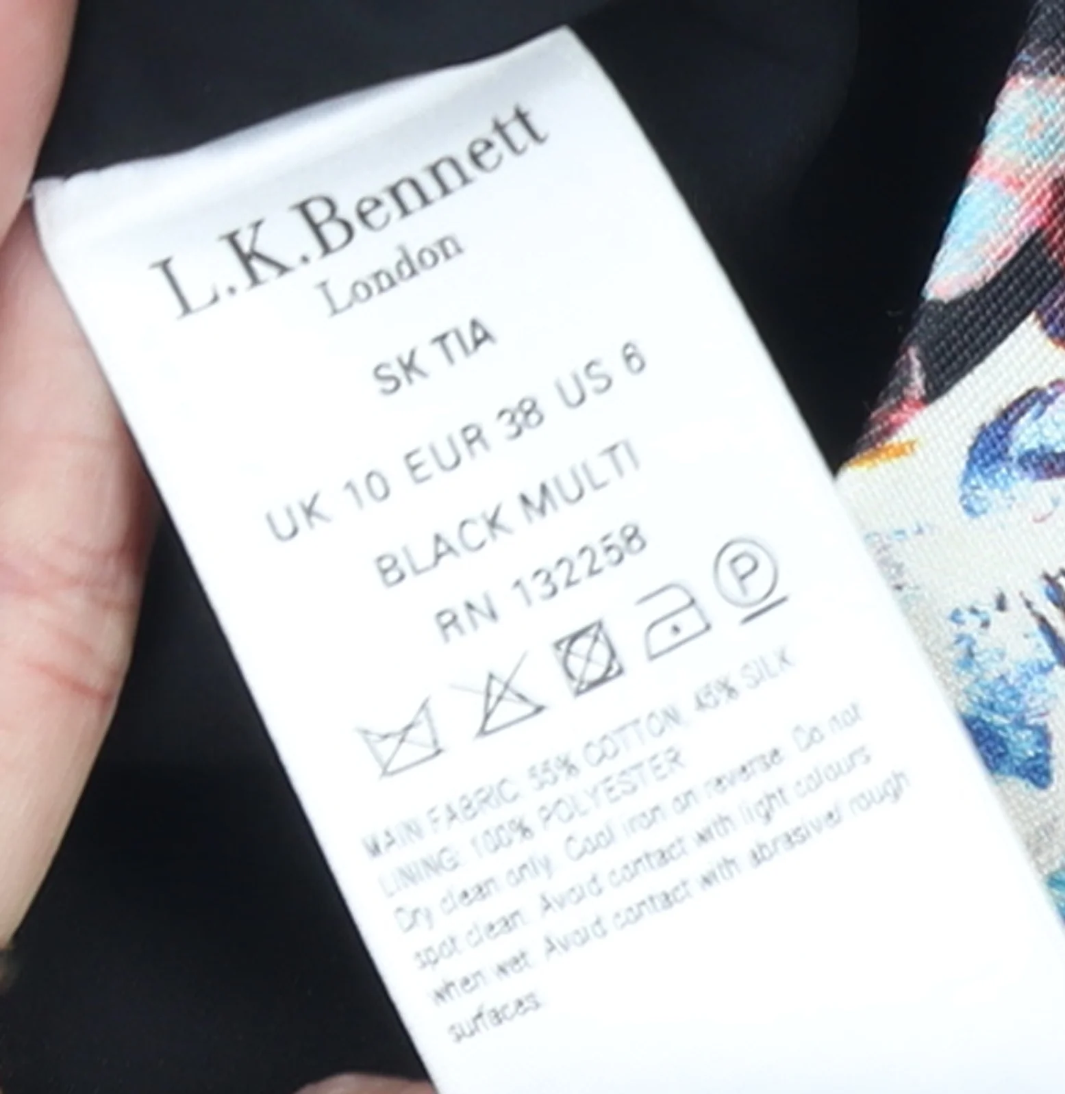 L.K. Bennett Women Multicoloured Floral Silk Blend Pencil Skirt UK 10 - Image 4
