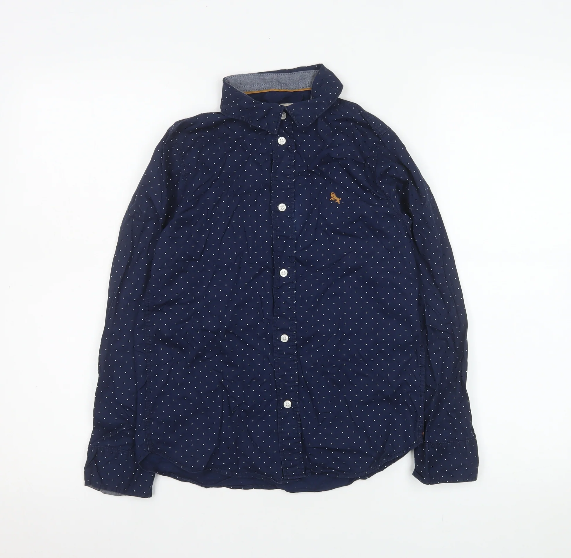 L.O.G.G. Boys Blue Polka Dot Button-Up Cotton Shirt 9-10 Years