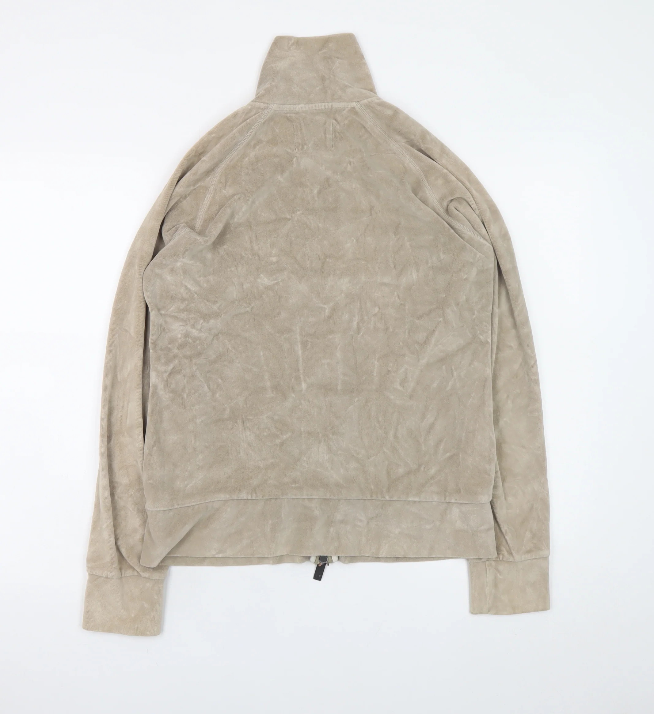 L.O.G.G. Womens Beige Full Zip Velour Jacket Size M - Image 3