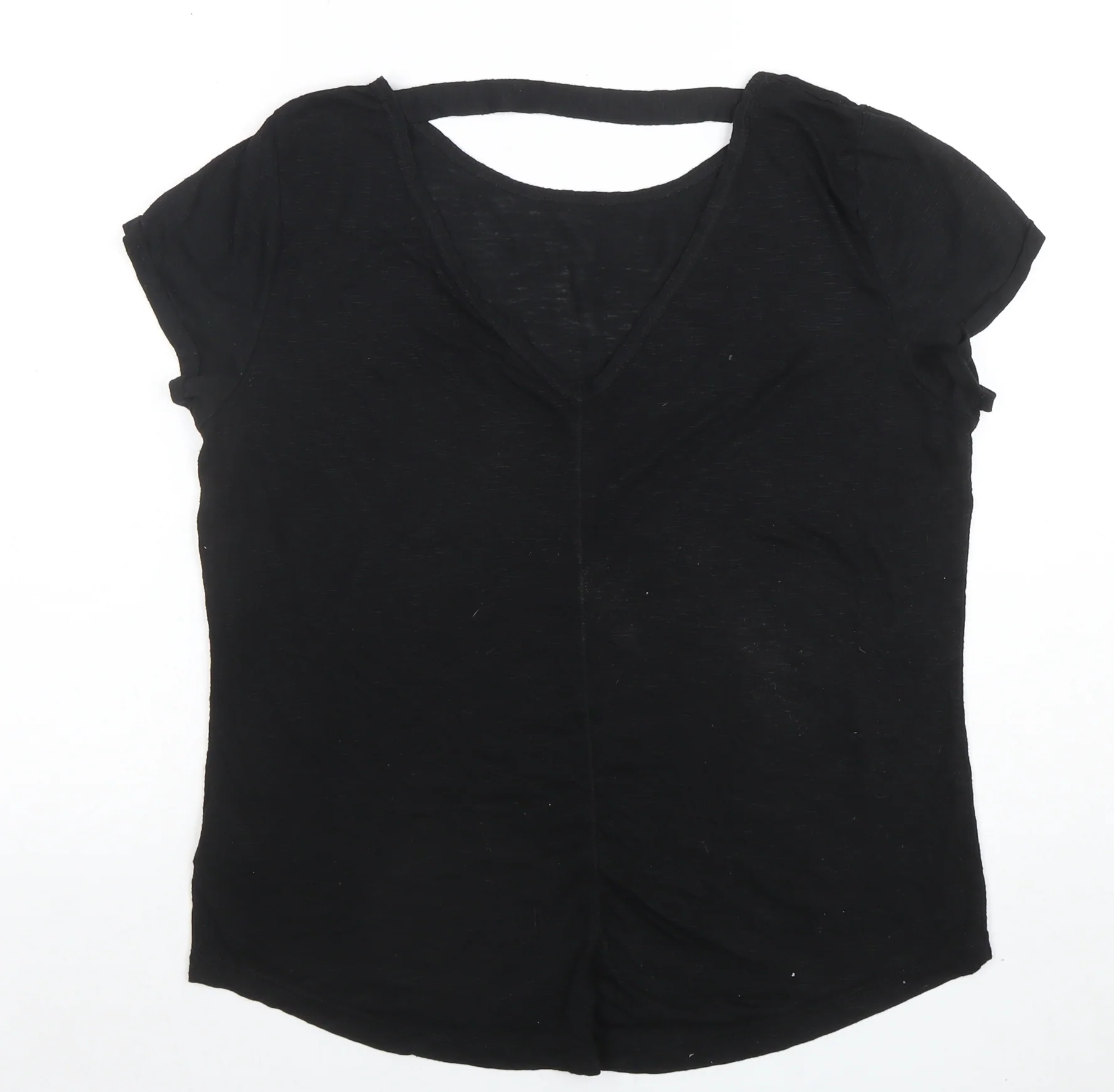 LA Gear Womens Black V-Neck Short Sleeve Basic T-Shirt Size 14 - Image 3