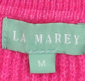 La Marey Women's Pink Collared Pullover Knit Jumper Size M - Image 5
