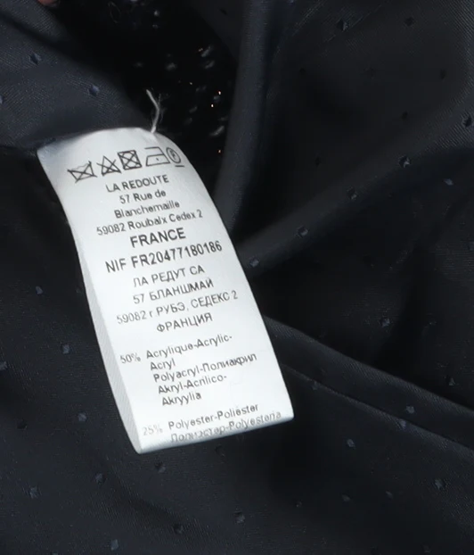 La Redoute Women’s Blue Herringbone Long Overcoat Size 10 - Image 4