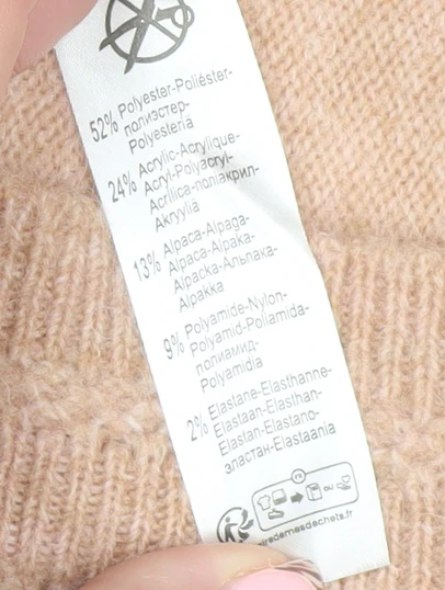 La Redoute Womens Beige Alpaca Blend Cable Knit Jumper M - Image 5