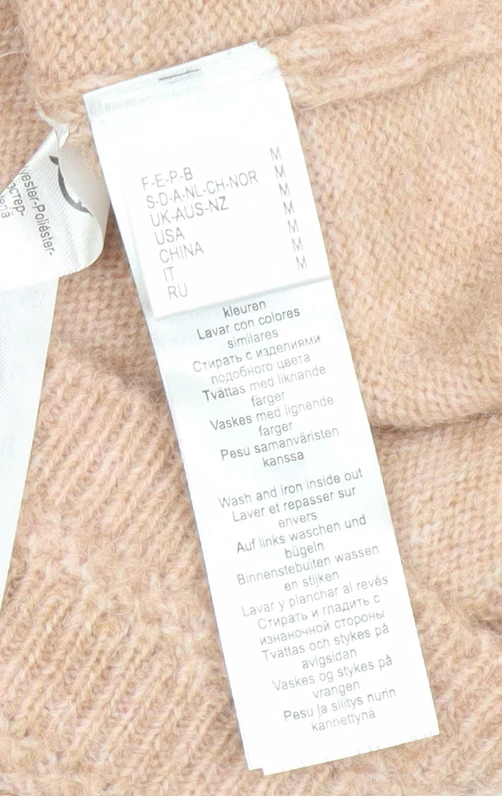 La Redoute Womens Beige Alpaca Blend Cable Knit Jumper M - Image 6